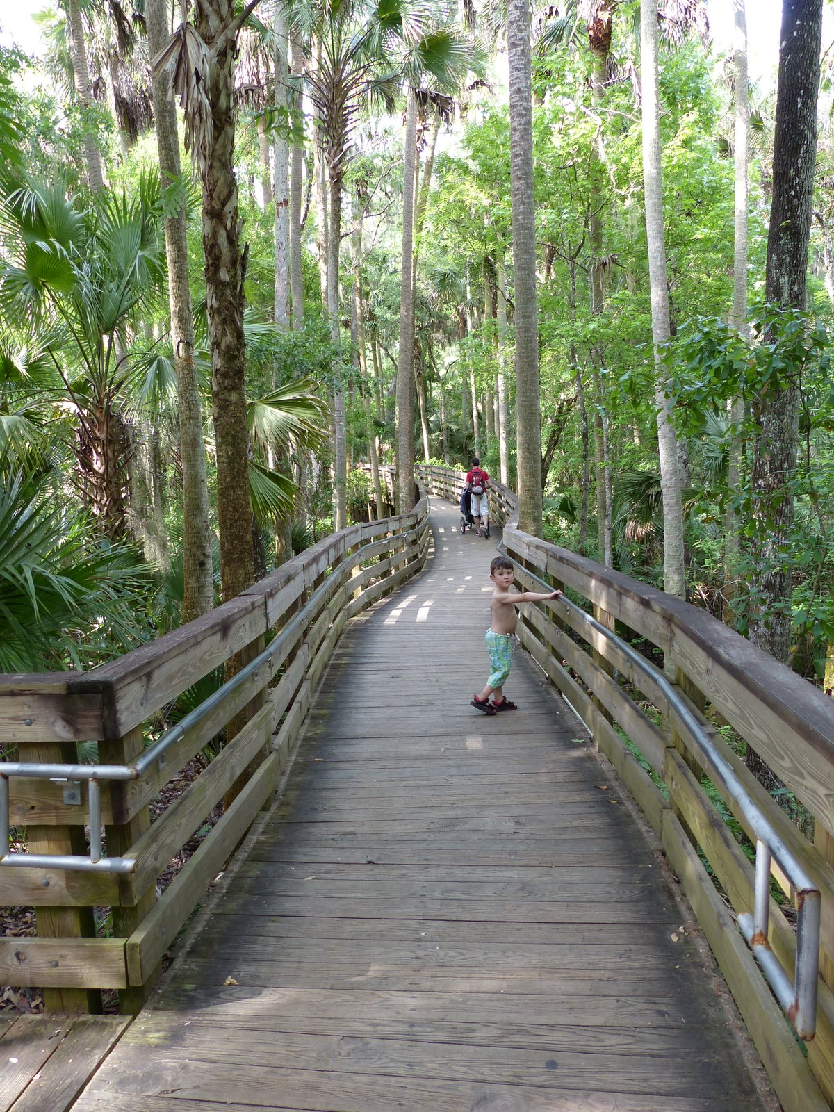 The pool at one of our stops — tiki huts, palm trees, and kids who refused to get out