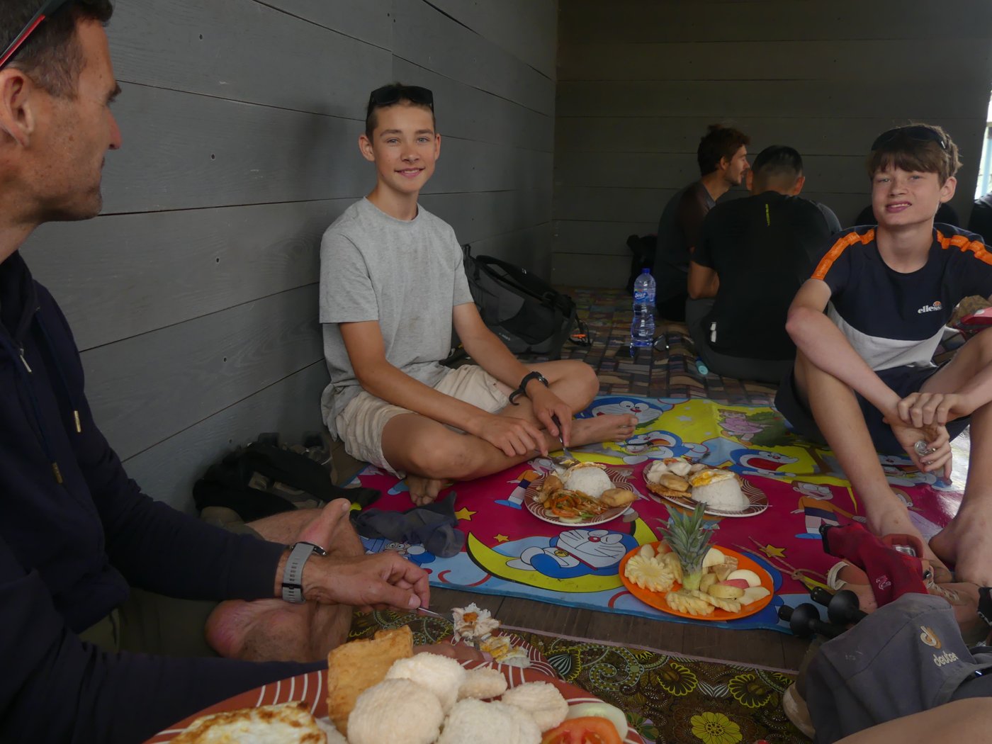 A colourful lunch spread the porters cooked on the trail