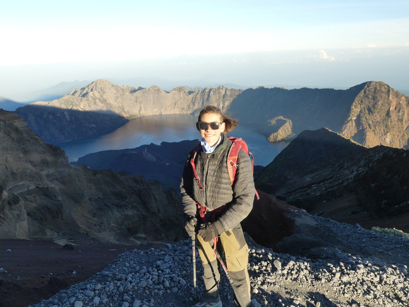 The crater rim and lake