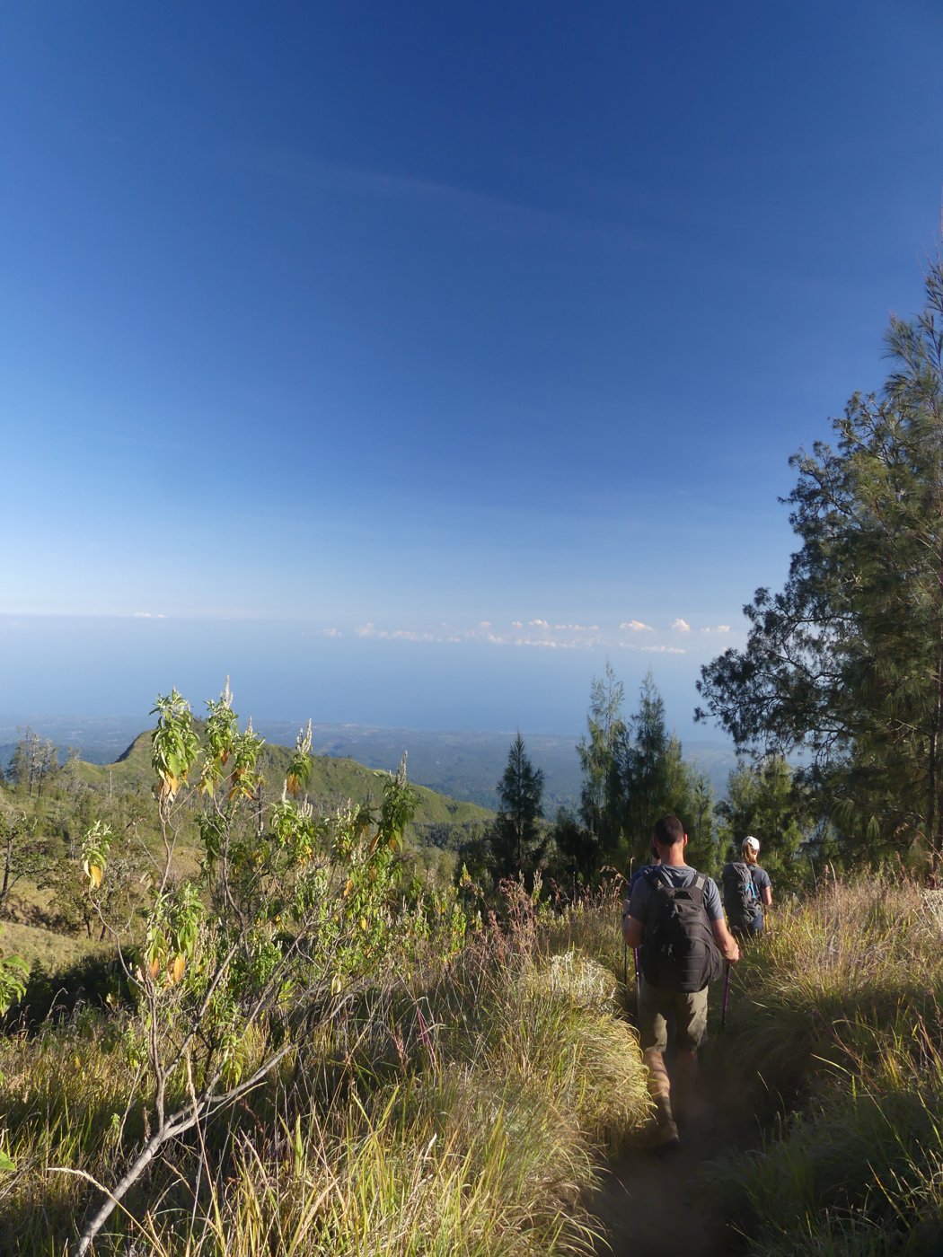 Looking out toward the sea on the way down
