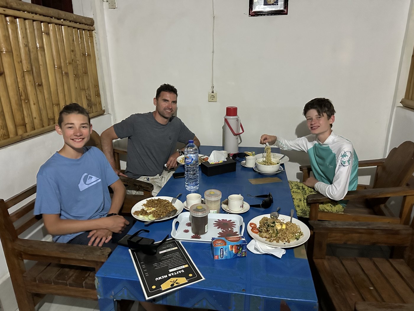 Dinner at the little homestay near the airport