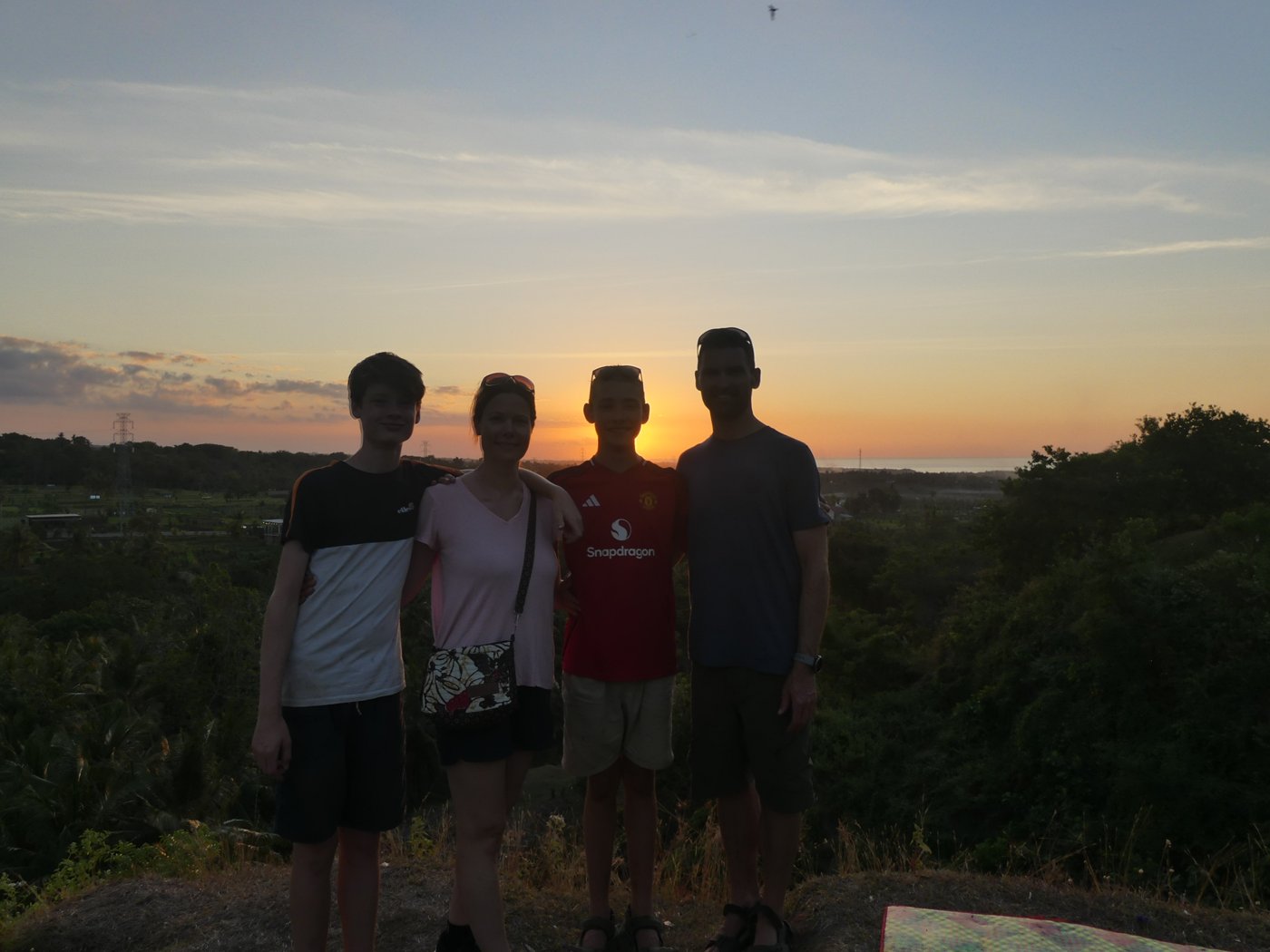The whole family at the sunset viewpoint